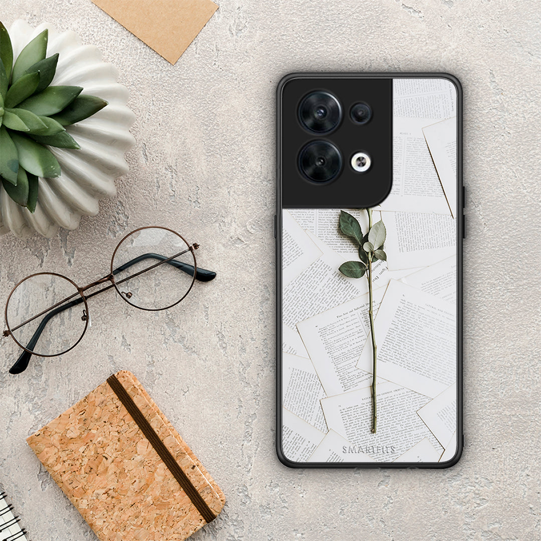 Θήκη Oppo Reno8 5G Red Rose από τη Smartfits με σχέδιο στο πίσω μέρος και μαύρο περίβλημα | Oppo Reno8 5G Red Rose Case with Colorful Back and Black Bezels