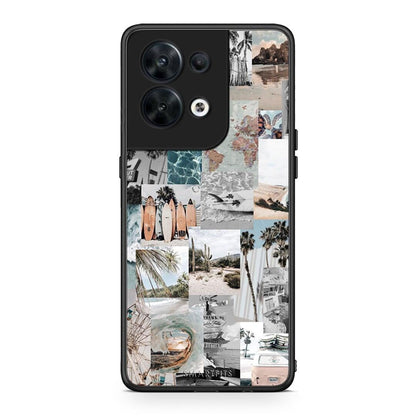 Θήκη Oppo Reno8 5G Retro Beach Life από τη Smartfits με σχέδιο στο πίσω μέρος και μαύρο περίβλημα | Oppo Reno8 5G Retro Beach Life Case with Colorful Back and Black Bezels