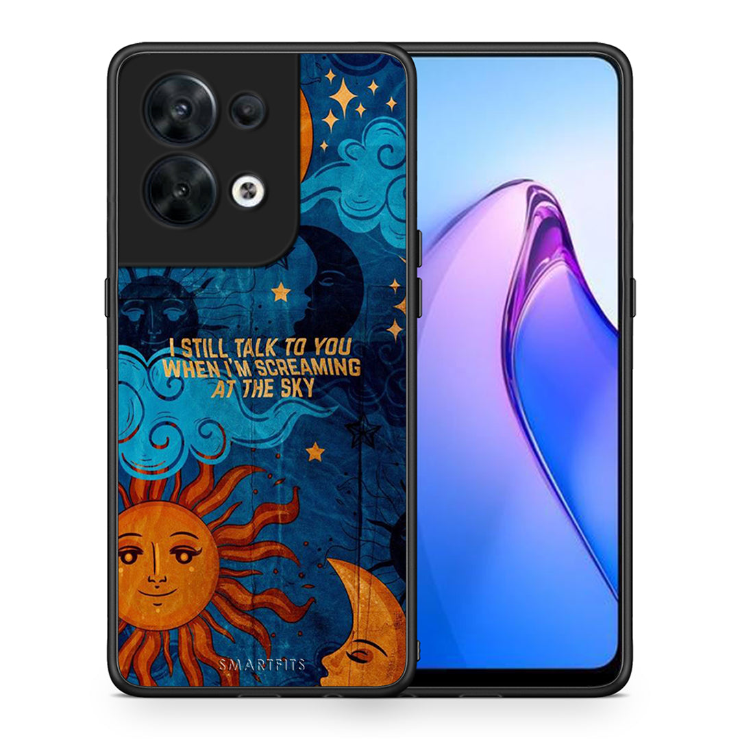 Θήκη Oppo Reno8 5G Screaming Sky από τη Smartfits με σχέδιο στο πίσω μέρος και μαύρο περίβλημα | Oppo Reno8 5G Screaming Sky Case with Colorful Back and Black Bezels