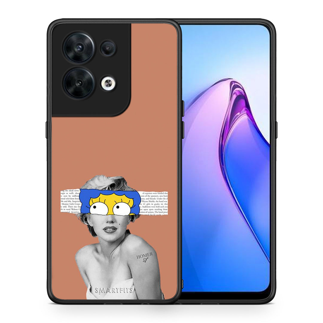 Θήκη Oppo Reno8 5G Sim Merilyn από τη Smartfits με σχέδιο στο πίσω μέρος και μαύρο περίβλημα | Oppo Reno8 5G Sim Merilyn Case with Colorful Back and Black Bezels