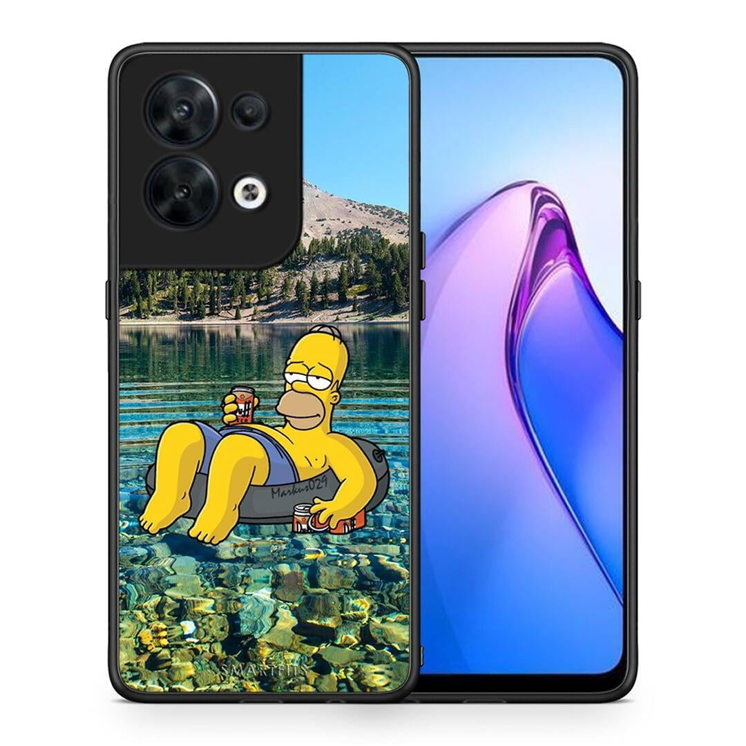 Θήκη Oppo Reno8 5G Summer Happiness από τη Smartfits με σχέδιο στο πίσω μέρος και μαύρο περίβλημα | Oppo Reno8 5G Summer Happiness Case with Colorful Back and Black Bezels