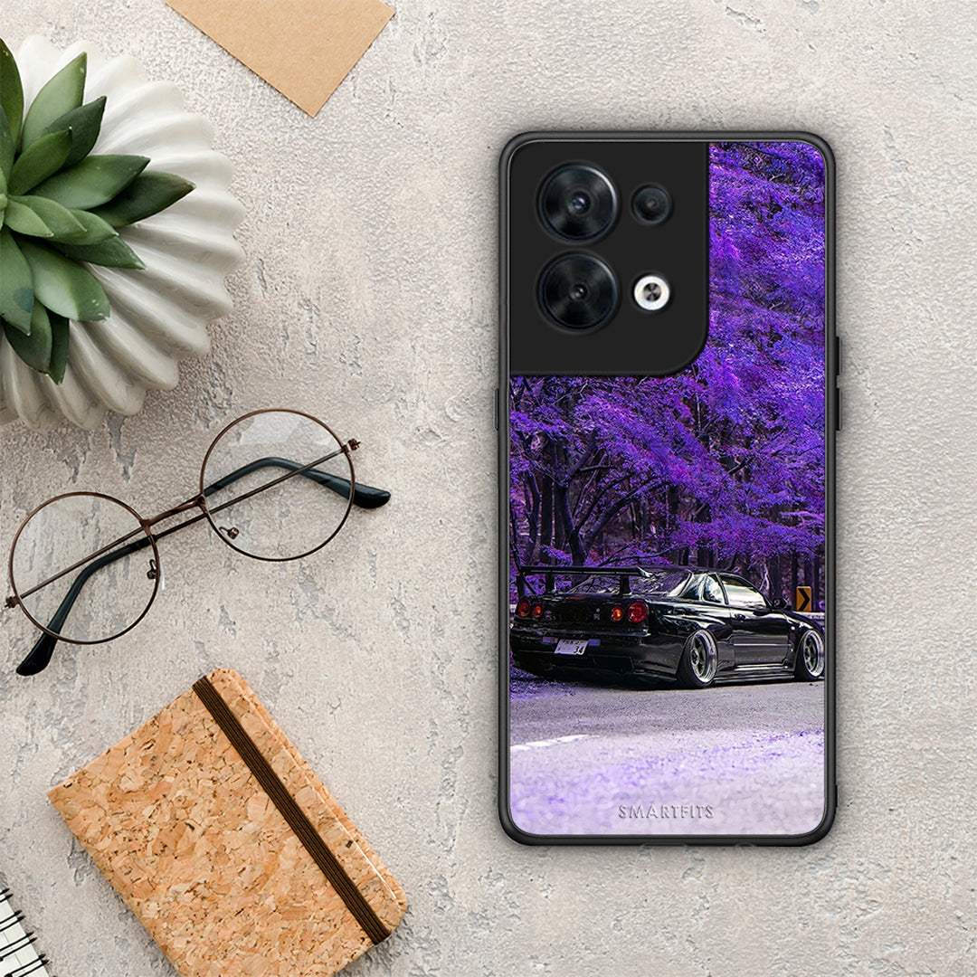 Θήκη Oppo Reno8 5G Super Car από τη Smartfits με σχέδιο στο πίσω μέρος και μαύρο περίβλημα | Oppo Reno8 5G Super Car Case with Colorful Back and Black Bezels