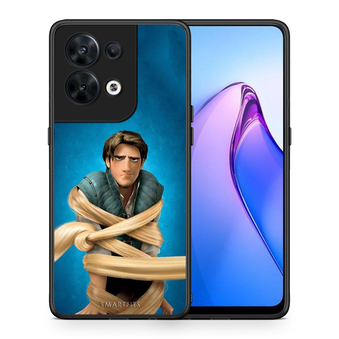 Θήκη Oppo Reno8 5G Tangled 1 από τη Smartfits με σχέδιο στο πίσω μέρος και μαύρο περίβλημα | Oppo Reno8 5G Tangled 1 Case with Colorful Back and Black Bezels