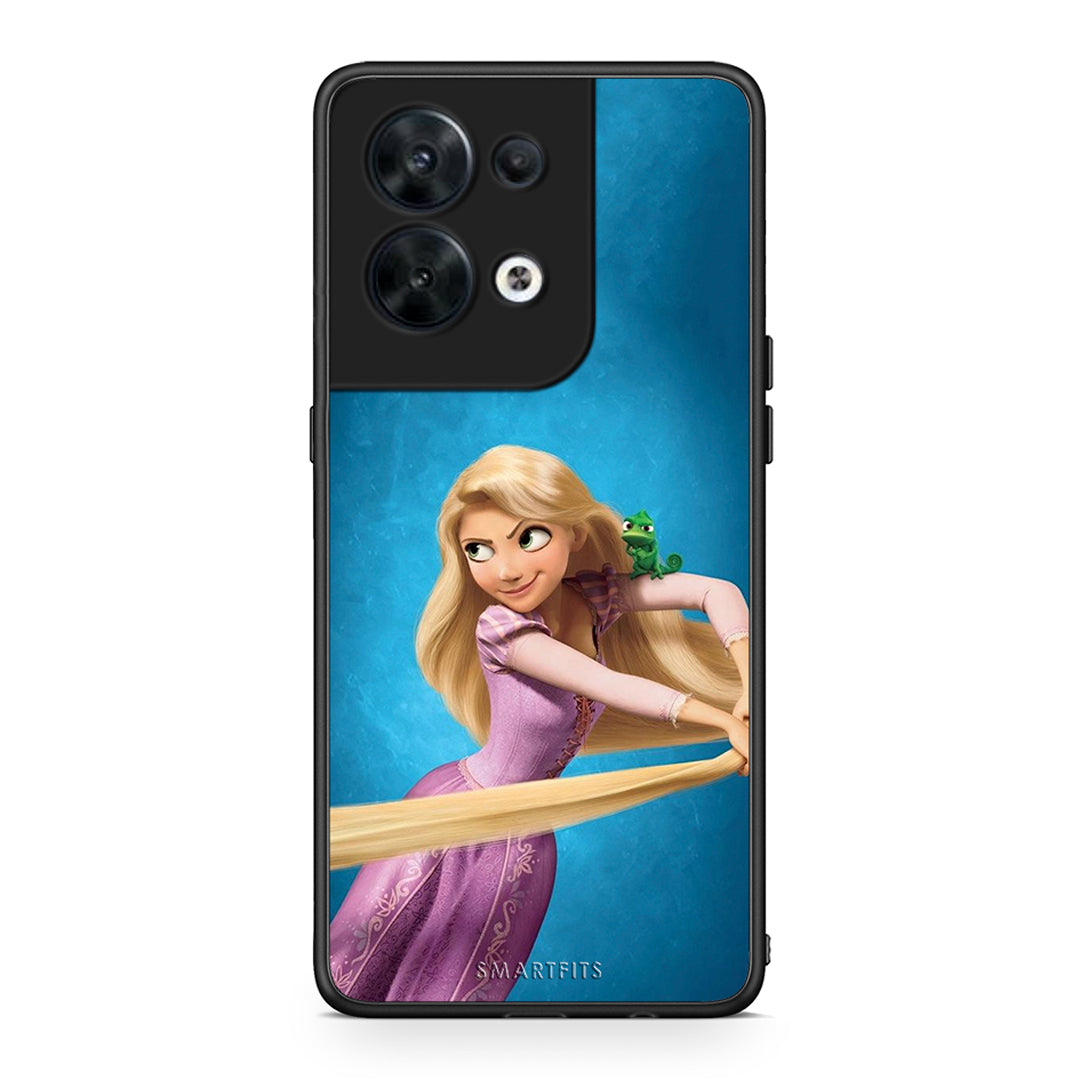 Θήκη Oppo Reno8 5G Tangled 2 από τη Smartfits με σχέδιο στο πίσω μέρος και μαύρο περίβλημα | Oppo Reno8 5G Tangled 2 Case with Colorful Back and Black Bezels