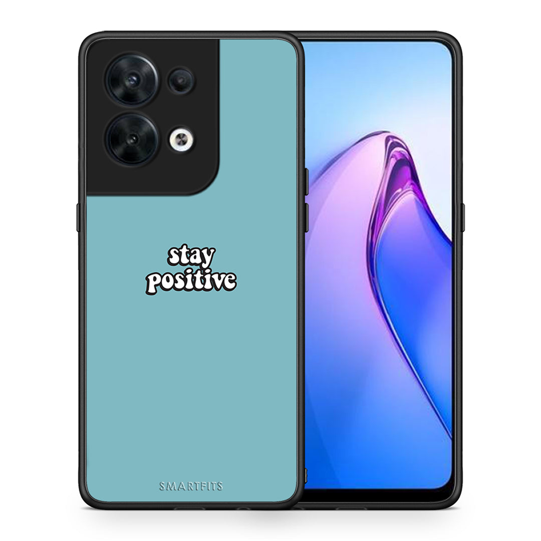 Θήκη Oppo Reno8 5G Text Positive από τη Smartfits με σχέδιο στο πίσω μέρος και μαύρο περίβλημα | Oppo Reno8 5G Text Positive Case with Colorful Back and Black Bezels