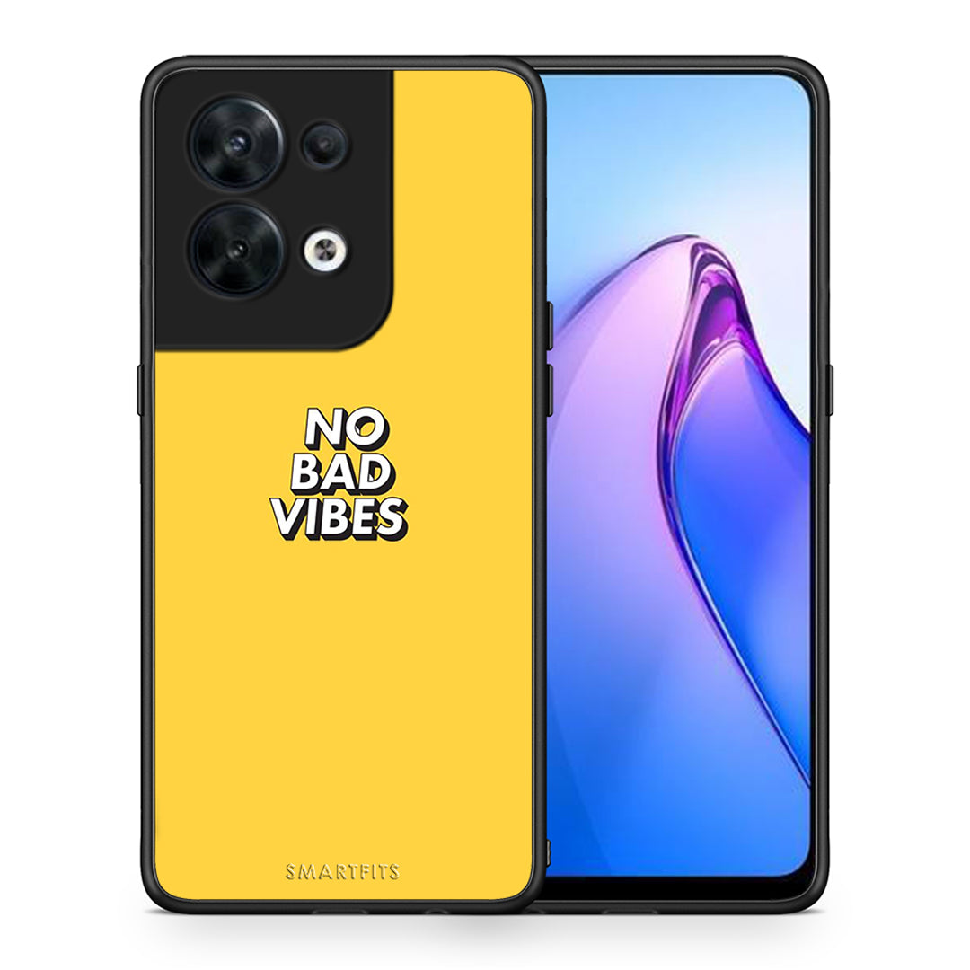 Θήκη Oppo Reno8 5G Text Vibes από τη Smartfits με σχέδιο στο πίσω μέρος και μαύρο περίβλημα | Oppo Reno8 5G Text Vibes Case with Colorful Back and Black Bezels