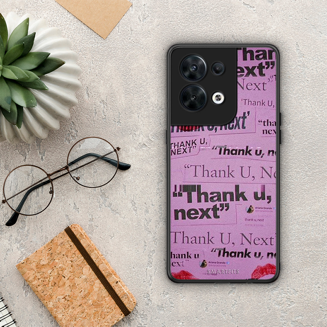 Θήκη Oppo Reno8 5G Thank You Next από τη Smartfits με σχέδιο στο πίσω μέρος και μαύρο περίβλημα | Oppo Reno8 5G Thank You Next Case with Colorful Back and Black Bezels