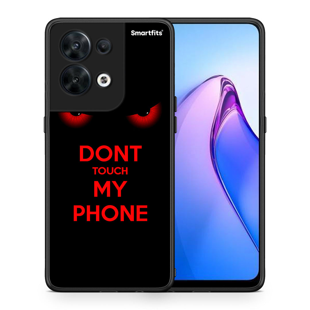 Θήκη Oppo Reno8 5G Touch My Phone από τη Smartfits με σχέδιο στο πίσω μέρος και μαύρο περίβλημα | Oppo Reno8 5G Touch My Phone Case with Colorful Back and Black Bezels