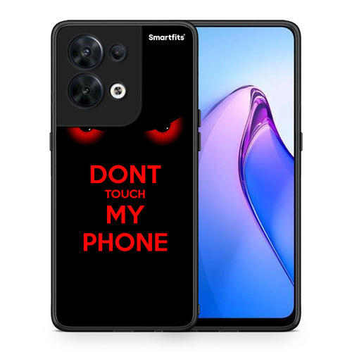 Θήκη Oppo Reno8 5G Touch My Phone από τη Smartfits με σχέδιο στο πίσω μέρος και μαύρο περίβλημα | Oppo Reno8 5G Touch My Phone Case with Colorful Back and Black Bezels