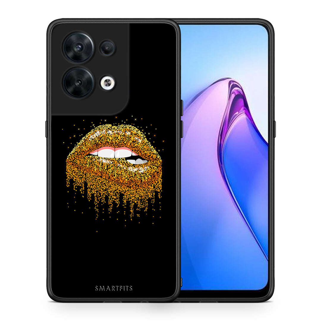 Θήκη Oppo Reno8 5G Valentine Golden από τη Smartfits με σχέδιο στο πίσω μέρος και μαύρο περίβλημα | Oppo Reno8 5G Valentine Golden Case with Colorful Back and Black Bezels