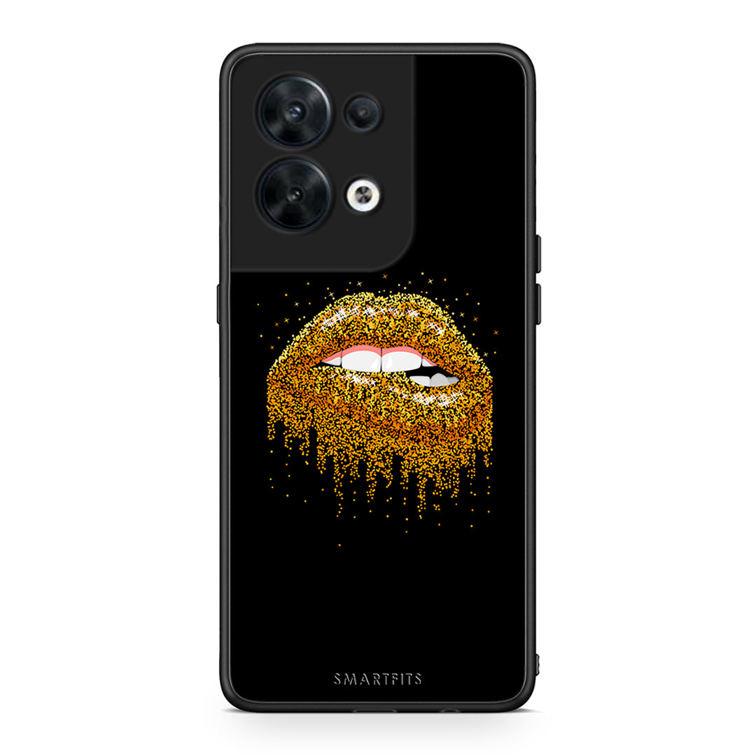 Θήκη Oppo Reno8 5G Valentine Golden από τη Smartfits με σχέδιο στο πίσω μέρος και μαύρο περίβλημα | Oppo Reno8 5G Valentine Golden Case with Colorful Back and Black Bezels