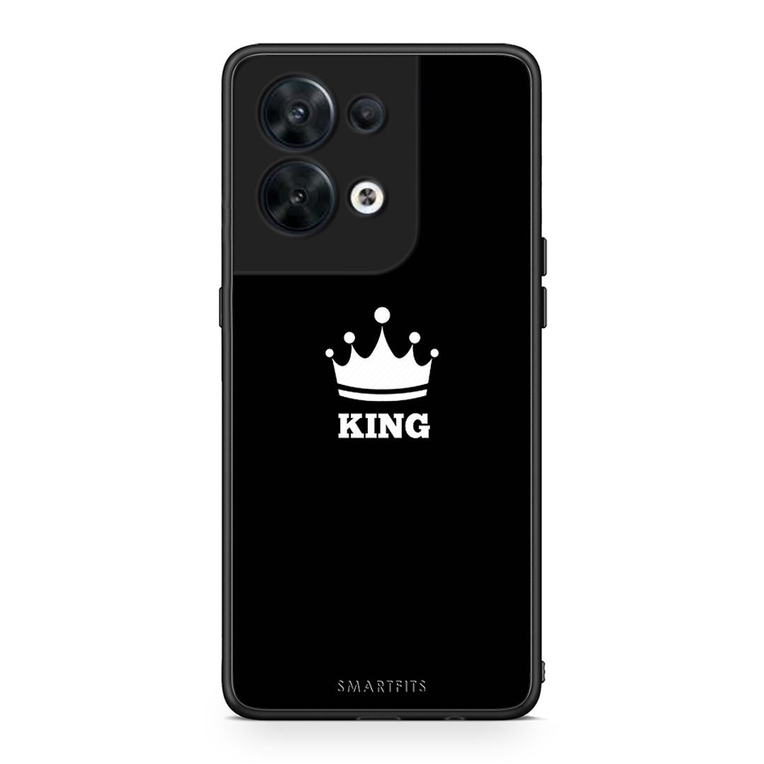 Θήκη Oppo Reno8 5G Valentine King από τη Smartfits με σχέδιο στο πίσω μέρος και μαύρο περίβλημα | Oppo Reno8 5G Valentine King Case with Colorful Back and Black Bezels