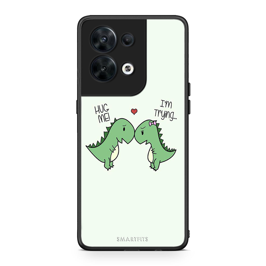 Θήκη Oppo Reno8 5G Valentine Rex από τη Smartfits με σχέδιο στο πίσω μέρος και μαύρο περίβλημα | Oppo Reno8 5G Valentine Rex Case with Colorful Back and Black Bezels