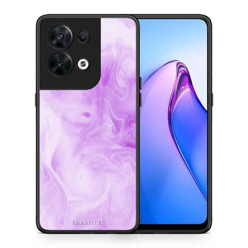 Θήκη Oppo Reno8 5G Watercolor Lavender από τη Smartfits με σχέδιο στο πίσω μέρος και μαύρο περίβλημα | Oppo Reno8 5G Watercolor Lavender Case with Colorful Back and Black Bezels