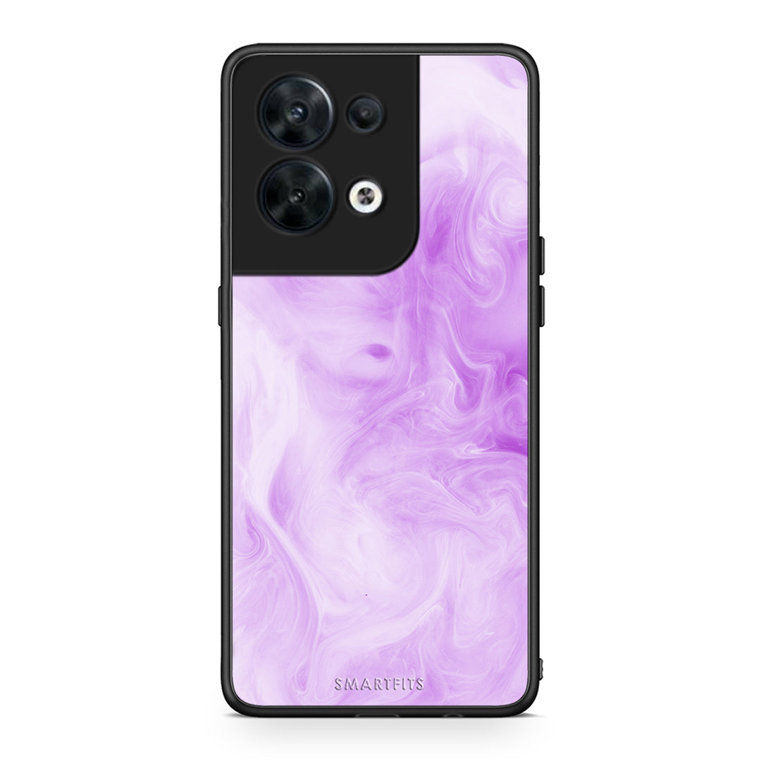 Θήκη Oppo Reno8 5G Watercolor Lavender από τη Smartfits με σχέδιο στο πίσω μέρος και μαύρο περίβλημα | Oppo Reno8 5G Watercolor Lavender Case with Colorful Back and Black Bezels