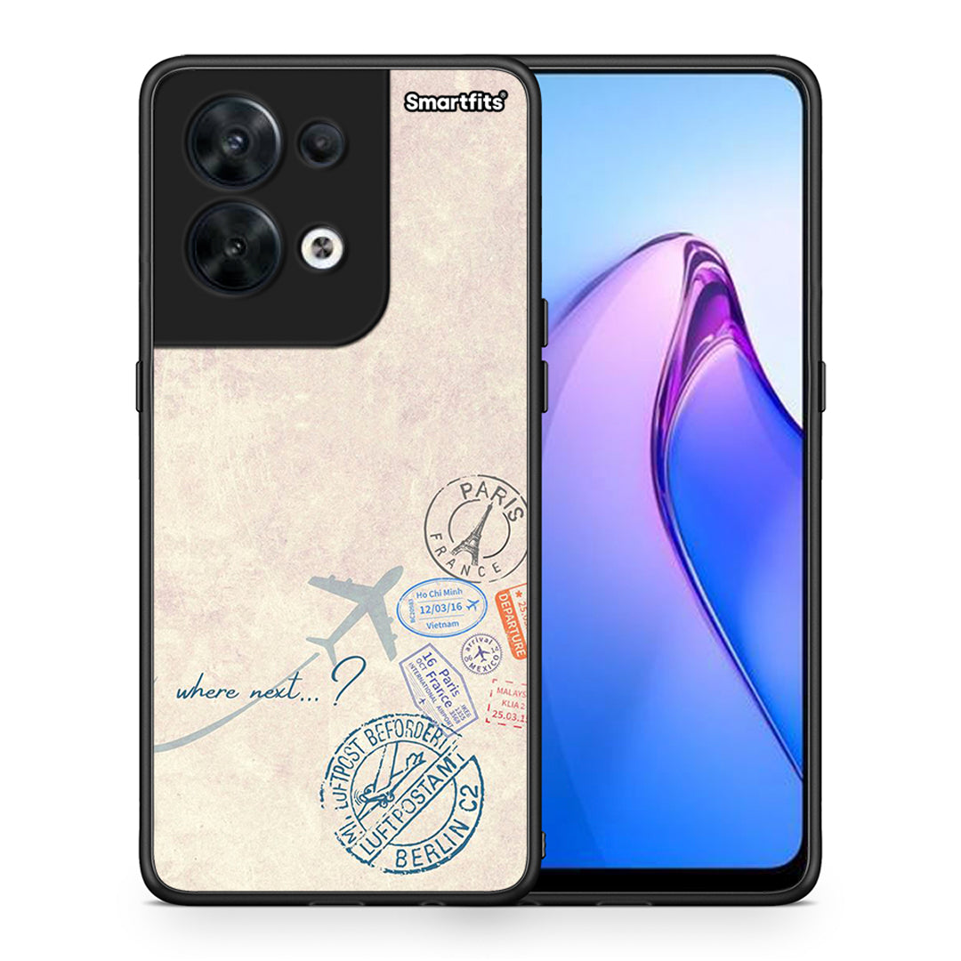 Θήκη Oppo Reno8 5G Where Next από τη Smartfits με σχέδιο στο πίσω μέρος και μαύρο περίβλημα | Oppo Reno8 5G Where Next Case with Colorful Back and Black Bezels