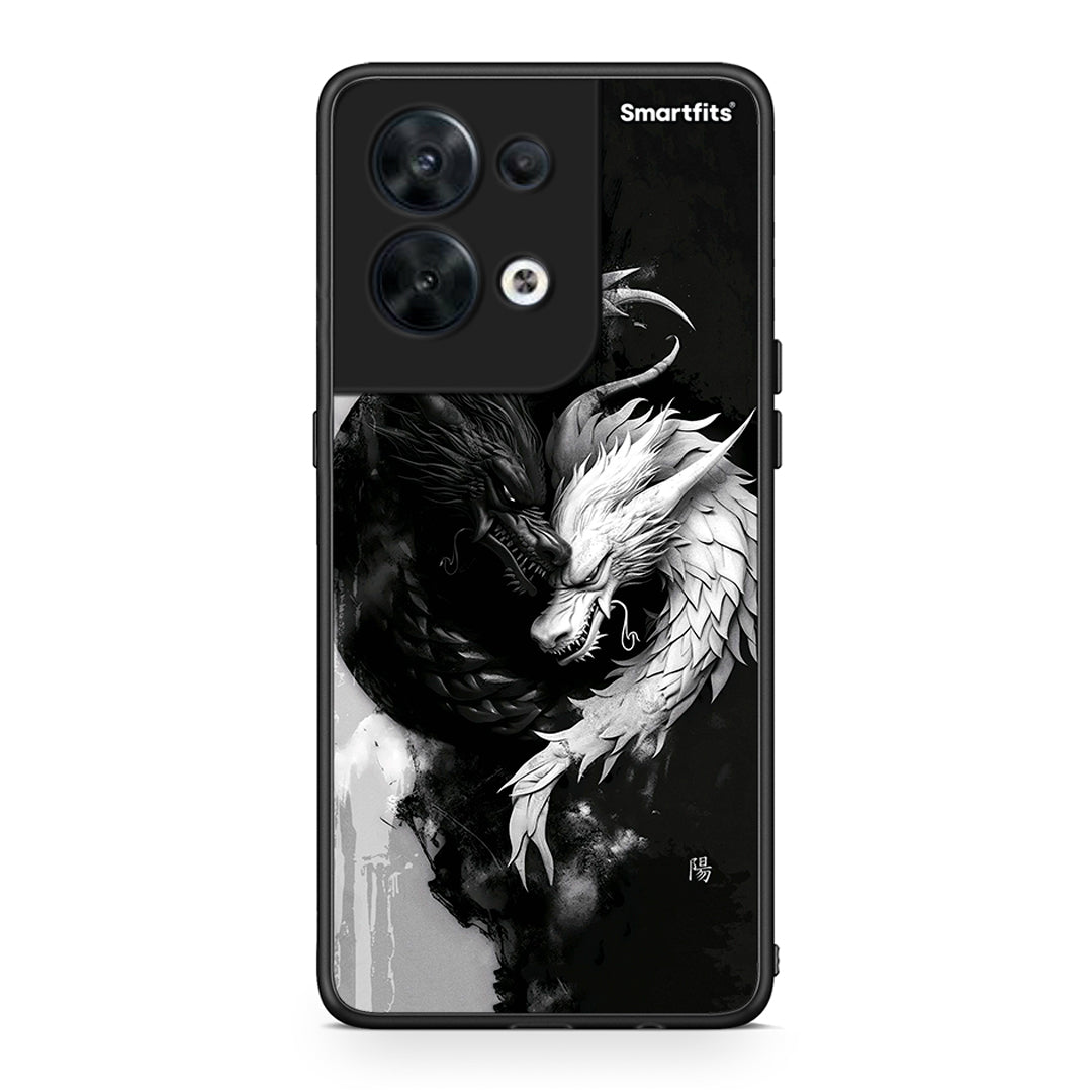 Θήκη Oppo Reno8 5G Yin Yang από τη Smartfits με σχέδιο στο πίσω μέρος και μαύρο περίβλημα | Oppo Reno8 5G Yin Yang Case with Colorful Back and Black Bezels