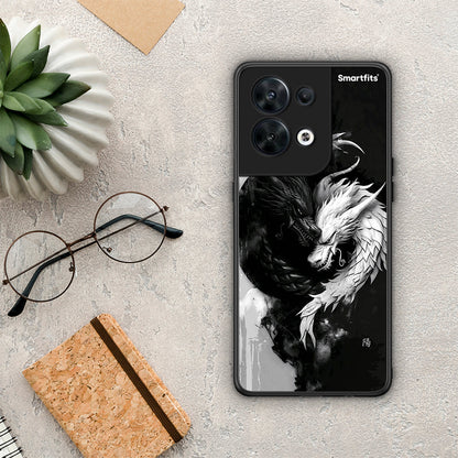 Θήκη Oppo Reno8 5G Yin Yang από τη Smartfits με σχέδιο στο πίσω μέρος και μαύρο περίβλημα | Oppo Reno8 5G Yin Yang Case with Colorful Back and Black Bezels