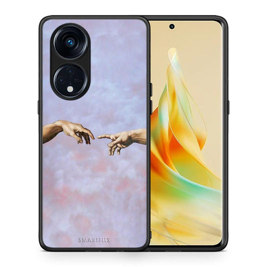 Θήκη Oppo Reno8T 5G / A1 Pro Adam Hand από τη Smartfits με σχέδιο στο πίσω μέρος και μαύρο περίβλημα | Oppo Reno8T 5G / A1 Pro Adam Hand Case with Colorful Back and Black Bezels