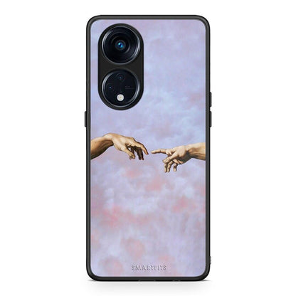 Θήκη Oppo Reno8T 5G / A1 Pro Adam Hand από τη Smartfits με σχέδιο στο πίσω μέρος και μαύρο περίβλημα | Oppo Reno8T 5G / A1 Pro Adam Hand Case with Colorful Back and Black Bezels