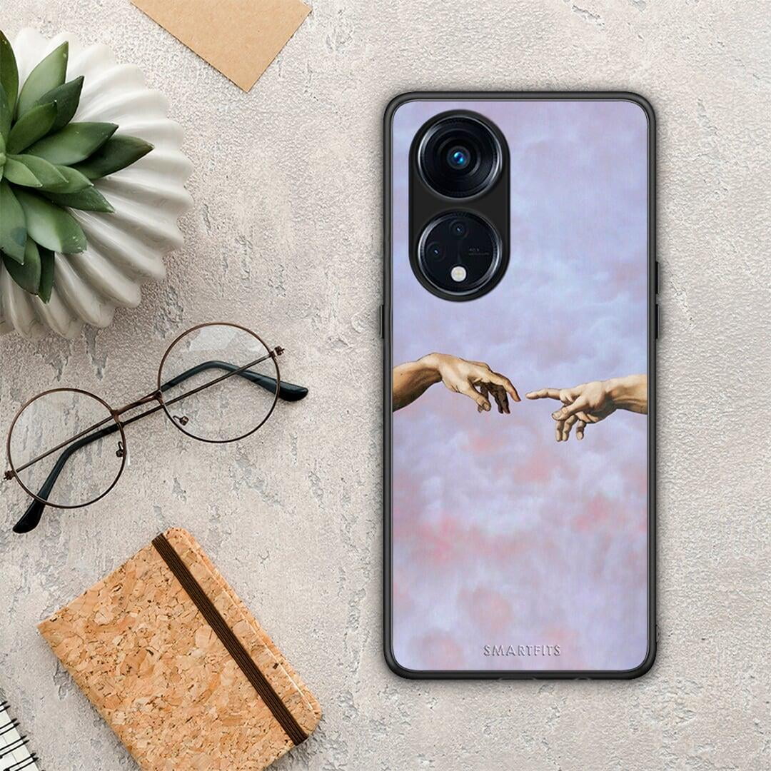 Θήκη Oppo Reno8T 5G / A1 Pro Adam Hand από τη Smartfits με σχέδιο στο πίσω μέρος και μαύρο περίβλημα | Oppo Reno8T 5G / A1 Pro Adam Hand Case with Colorful Back and Black Bezels