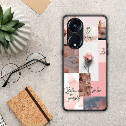 Θήκη Oppo Reno8T 5G / A1 Pro Aesthetic Collage από τη Smartfits με σχέδιο στο πίσω μέρος και μαύρο περίβλημα | Oppo Reno8T 5G / A1 Pro Aesthetic Collage Case with Colorful Back and Black Bezels