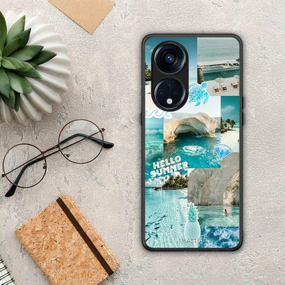Θήκη Oppo Reno8T 5G / A1 Pro Aesthetic Summer από τη Smartfits με σχέδιο στο πίσω μέρος και μαύρο περίβλημα | Oppo Reno8T 5G / A1 Pro Aesthetic Summer Case with Colorful Back and Black Bezels