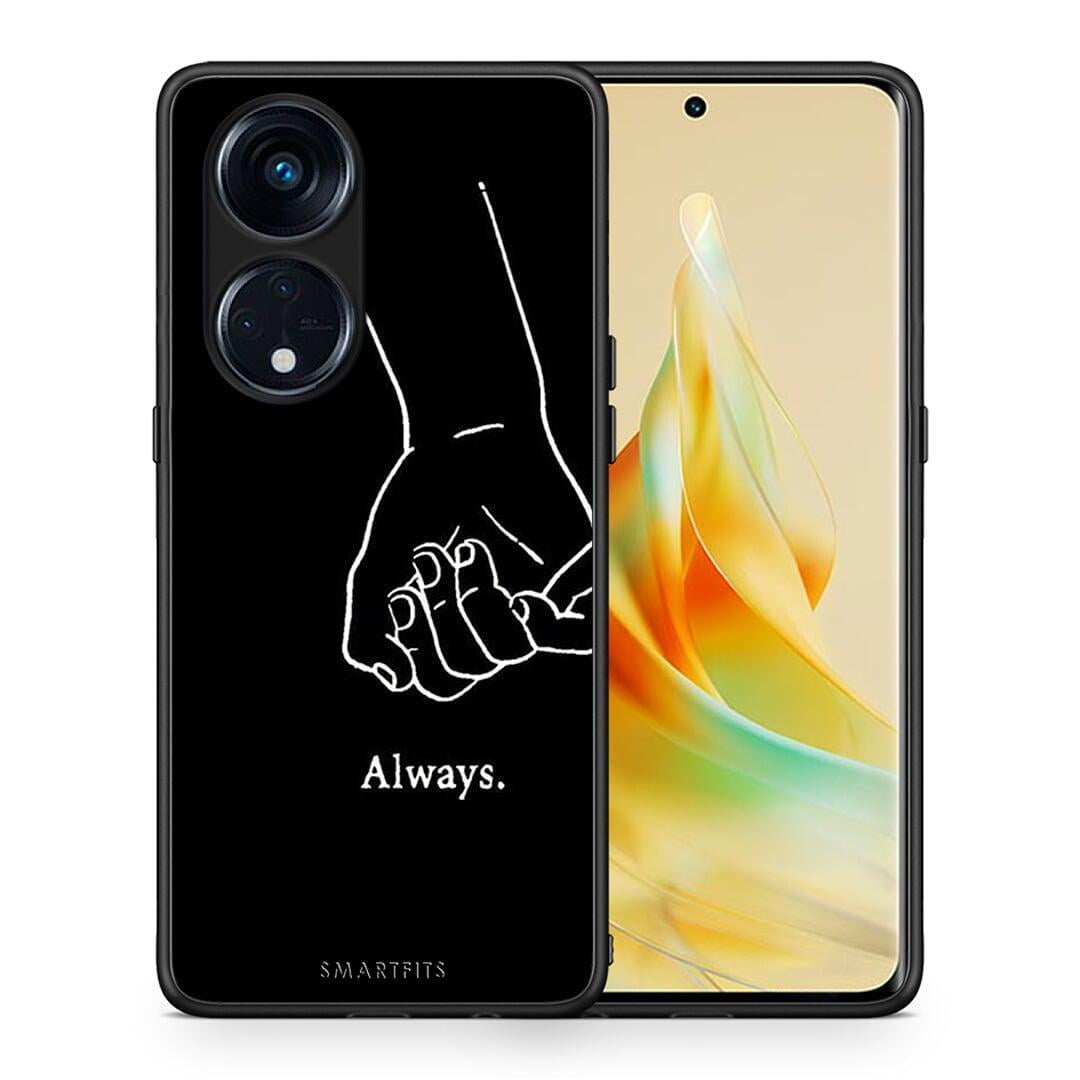 Θήκη Oppo Reno8T 5G / A1 Pro Always & Forever 1 από τη Smartfits με σχέδιο στο πίσω μέρος και μαύρο περίβλημα | Oppo Reno8T 5G / A1 Pro Always & Forever 1 Case with Colorful Back and Black Bezels