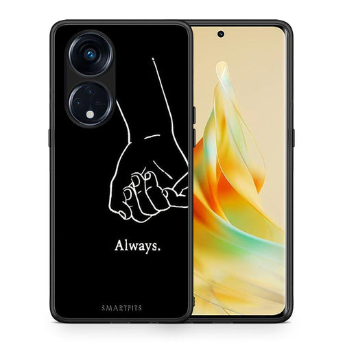 Θήκη Oppo Reno8T 5G / A1 Pro Always & Forever 1 από τη Smartfits με σχέδιο στο πίσω μέρος και μαύρο περίβλημα | Oppo Reno8T 5G / A1 Pro Always & Forever 1 Case with Colorful Back and Black Bezels