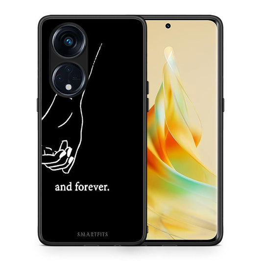 Θήκη Oppo Reno8T 5G / A1 Pro Always & Forever 2 από τη Smartfits με σχέδιο στο πίσω μέρος και μαύρο περίβλημα | Oppo Reno8T 5G / A1 Pro Always & Forever 2 Case with Colorful Back and Black Bezels