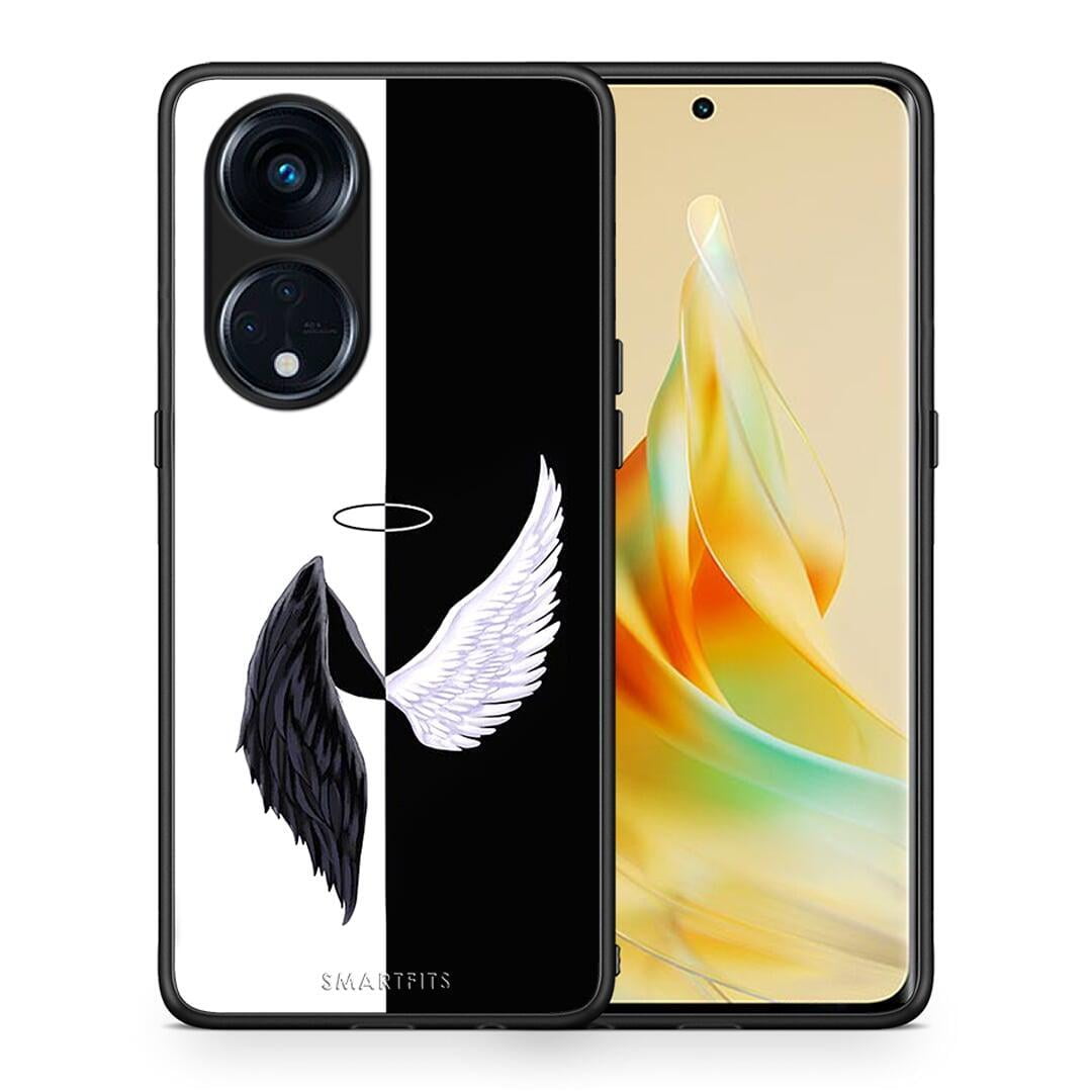 Θήκη Oppo Reno8T 5G / A1 Pro Angels Demons από τη Smartfits με σχέδιο στο πίσω μέρος και μαύρο περίβλημα | Oppo Reno8T 5G / A1 Pro Angels Demons Case with Colorful Back and Black Bezels