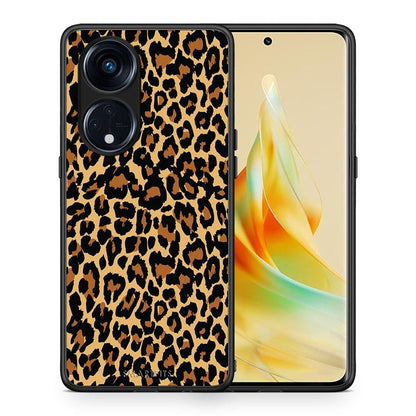 Θήκη Oppo Reno8T 5G / A1 Pro Animal Leopard από τη Smartfits με σχέδιο στο πίσω μέρος και μαύρο περίβλημα | Oppo Reno8T 5G / A1 Pro Animal Leopard Case with Colorful Back and Black Bezels