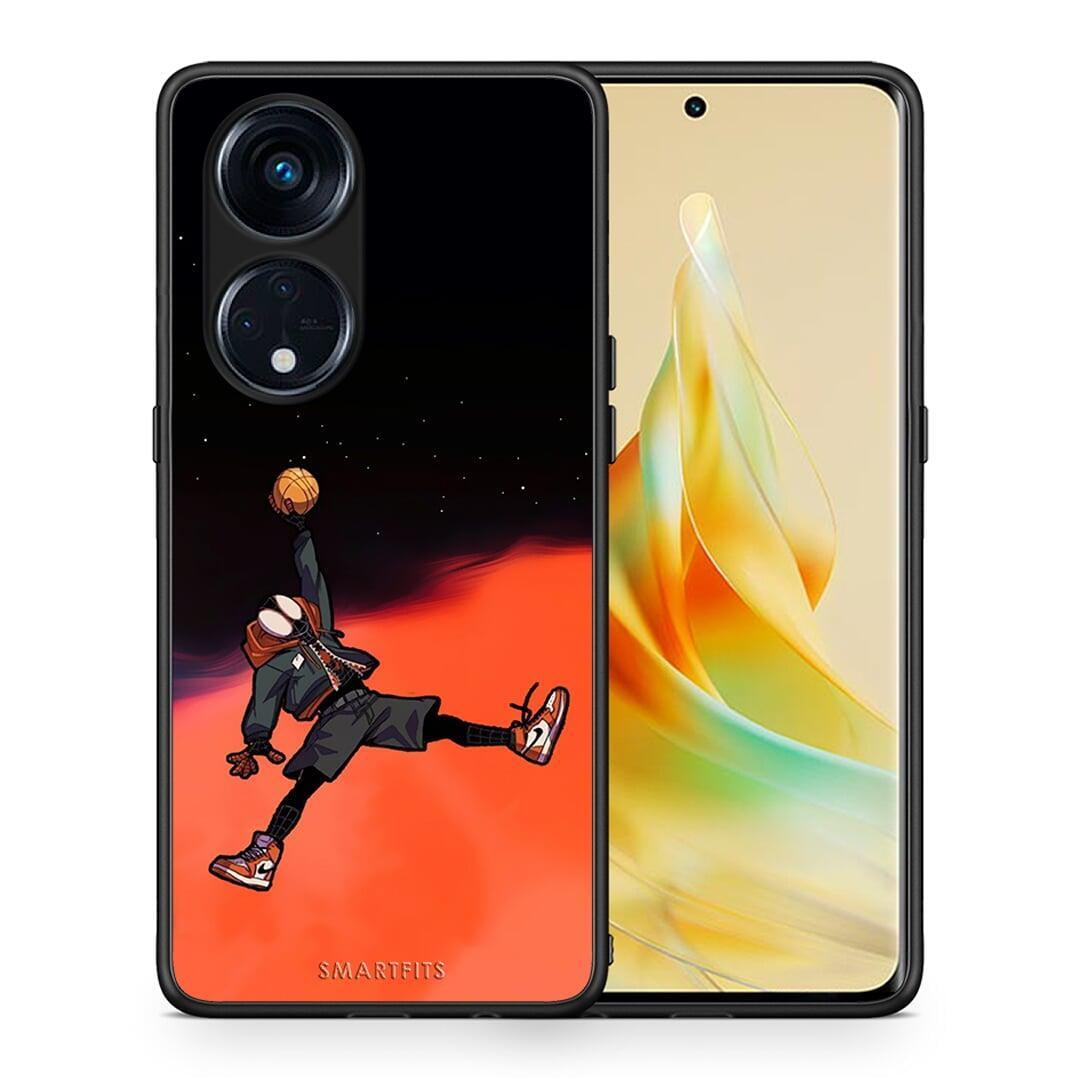 Θήκη Oppo Reno8T 5G / A1 Pro Basketball Hero από τη Smartfits με σχέδιο στο πίσω μέρος και μαύρο περίβλημα | Oppo Reno8T 5G / A1 Pro Basketball Hero Case with Colorful Back and Black Bezels