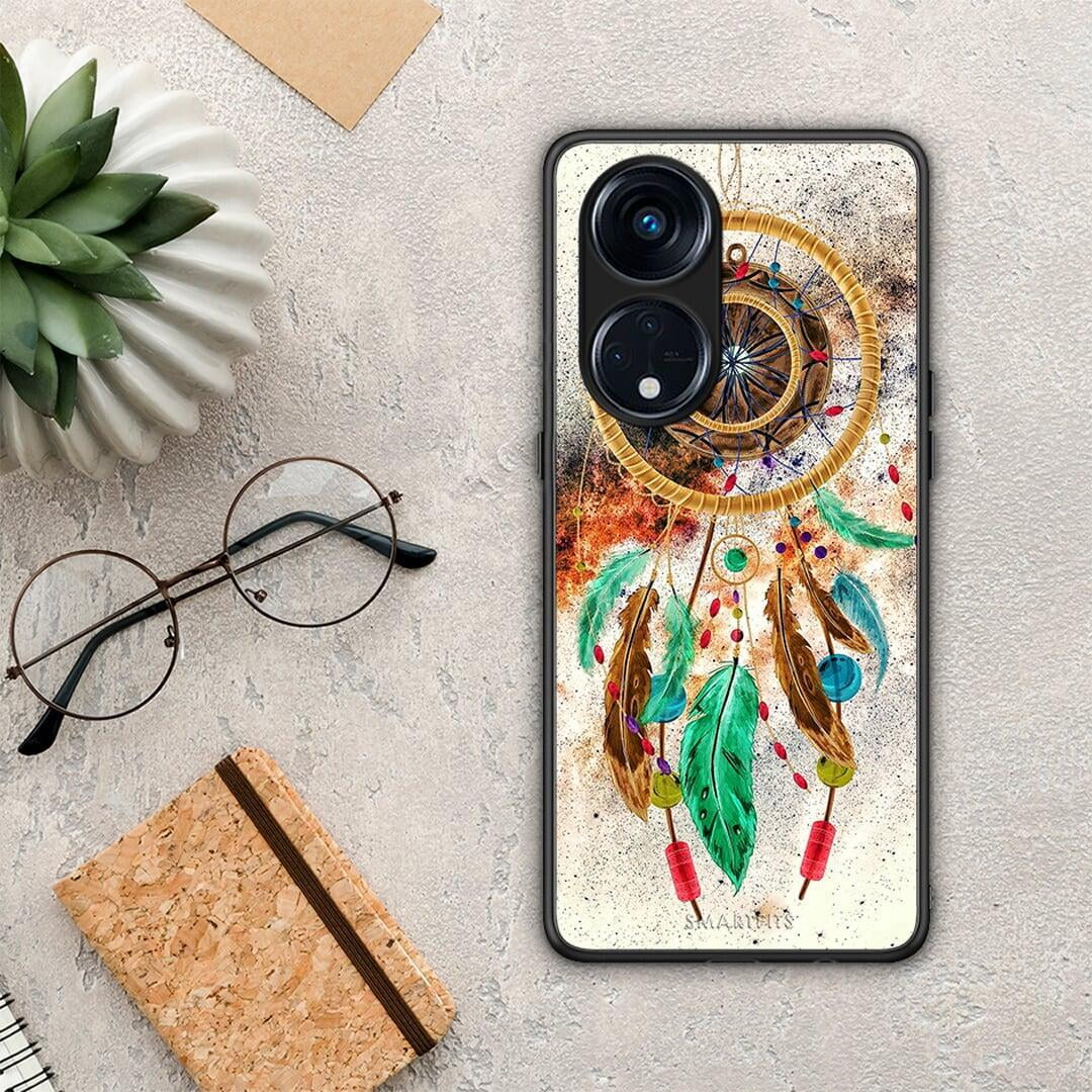 Θήκη Oppo Reno8T 5G / A1 Pro Boho DreamCatcher από τη Smartfits με σχέδιο στο πίσω μέρος και μαύρο περίβλημα | Oppo Reno8T 5G / A1 Pro Boho DreamCatcher Case with Colorful Back and Black Bezels