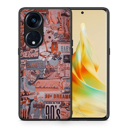 Θήκη Oppo Reno8T 5G / A1 Pro Born In 90s από τη Smartfits με σχέδιο στο πίσω μέρος και μαύρο περίβλημα | Oppo Reno8T 5G / A1 Pro Born In 90s Case with Colorful Back and Black Bezels