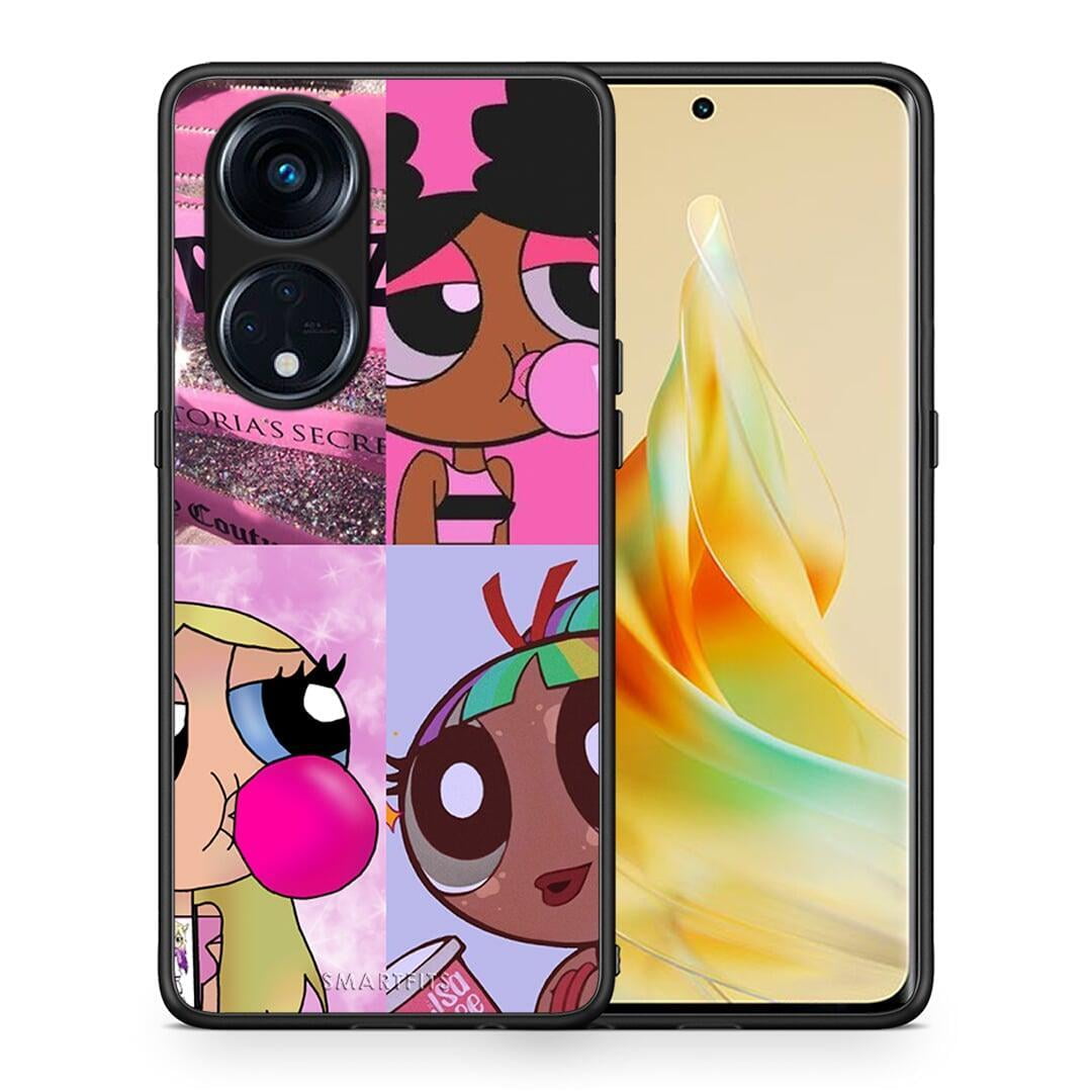 Θήκη Oppo Reno8T 5G / A1 Pro Bubble Girls από τη Smartfits με σχέδιο στο πίσω μέρος και μαύρο περίβλημα | Oppo Reno8T 5G / A1 Pro Bubble Girls Case with Colorful Back and Black Bezels
