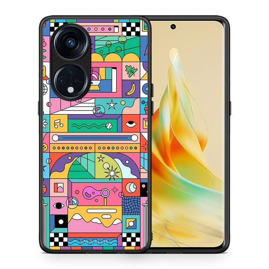 Θήκη Oppo Reno8T 5G / A1 Pro Bubbles Soap από τη Smartfits με σχέδιο στο πίσω μέρος και μαύρο περίβλημα | Oppo Reno8T 5G / A1 Pro Bubbles Soap Case with Colorful Back and Black Bezels