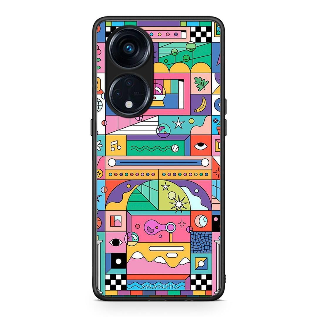 Θήκη Oppo Reno8T 5G / A1 Pro Bubbles Soap από τη Smartfits με σχέδιο στο πίσω μέρος και μαύρο περίβλημα | Oppo Reno8T 5G / A1 Pro Bubbles Soap Case with Colorful Back and Black Bezels