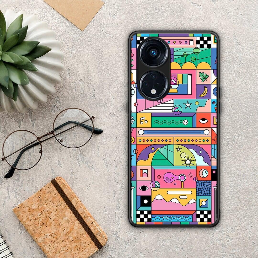 Θήκη Oppo Reno8T 5G / A1 Pro Bubbles Soap από τη Smartfits με σχέδιο στο πίσω μέρος και μαύρο περίβλημα | Oppo Reno8T 5G / A1 Pro Bubbles Soap Case with Colorful Back and Black Bezels