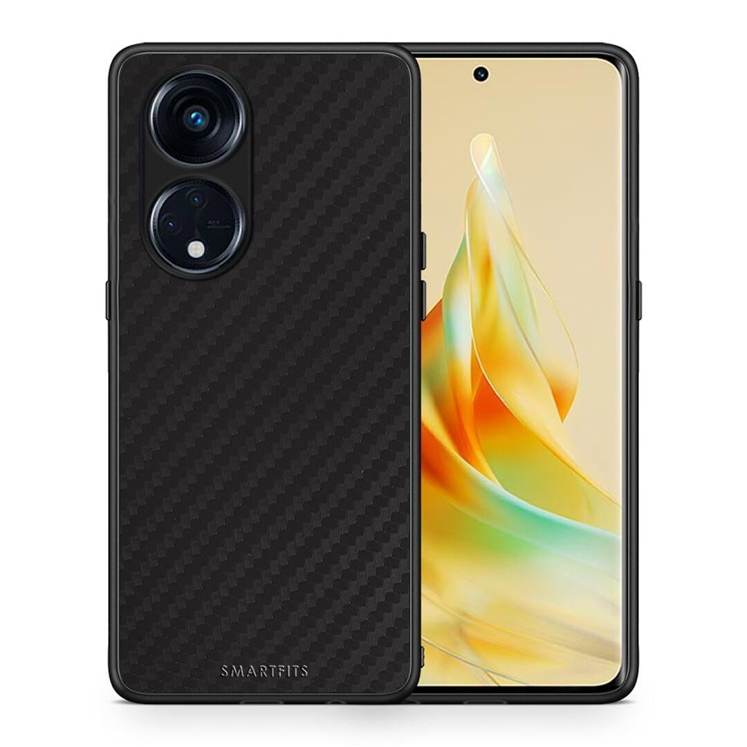 Θήκη Oppo Reno8T 5G / A1 Pro Carbon Black από τη Smartfits με σχέδιο στο πίσω μέρος και μαύρο περίβλημα | Oppo Reno8T 5G / A1 Pro Carbon Black Case with Colorful Back and Black Bezels