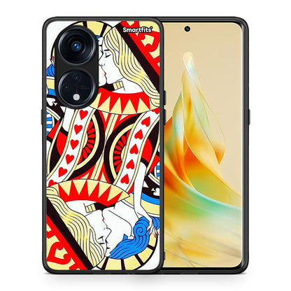 Θήκη Oppo Reno8T 5G / A1 Pro Card Love από τη Smartfits με σχέδιο στο πίσω μέρος και μαύρο περίβλημα | Oppo Reno8T 5G / A1 Pro Card Love Case with Colorful Back and Black Bezels