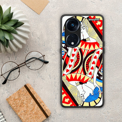 Θήκη Oppo Reno8T 5G / A1 Pro Card Love από τη Smartfits με σχέδιο στο πίσω μέρος και μαύρο περίβλημα | Oppo Reno8T 5G / A1 Pro Card Love Case with Colorful Back and Black Bezels