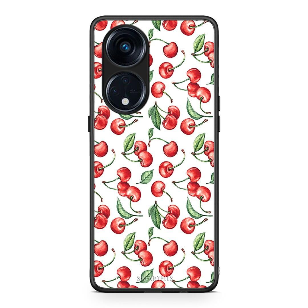Θήκη Oppo Reno8T 5G / A1 Pro Cherry Summer από τη Smartfits με σχέδιο στο πίσω μέρος και μαύρο περίβλημα | Oppo Reno8T 5G / A1 Pro Cherry Summer Case with Colorful Back and Black Bezels