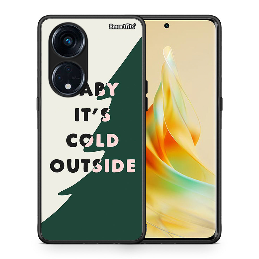 Θήκη Oppo Reno8T 5G / A1 Pro Cold Outside από τη Smartfits με σχέδιο στο πίσω μέρος και μαύρο περίβλημα | Oppo Reno8T 5G / A1 Pro Cold Outside Case with Colorful Back and Black Bezels