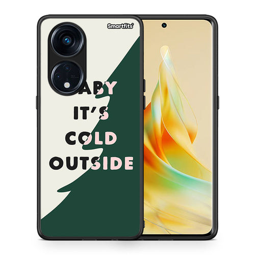 Θήκη Oppo Reno8T 5G / A1 Pro Cold Outside από τη Smartfits με σχέδιο στο πίσω μέρος και μαύρο περίβλημα | Oppo Reno8T 5G / A1 Pro Cold Outside Case with Colorful Back and Black Bezels