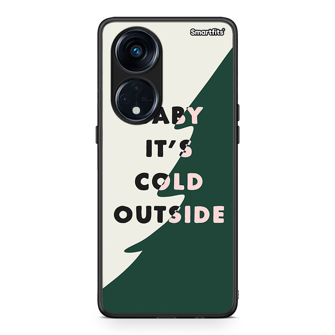 Θήκη Oppo Reno8T 5G / A1 Pro Cold Outside από τη Smartfits με σχέδιο στο πίσω μέρος και μαύρο περίβλημα | Oppo Reno8T 5G / A1 Pro Cold Outside Case with Colorful Back and Black Bezels