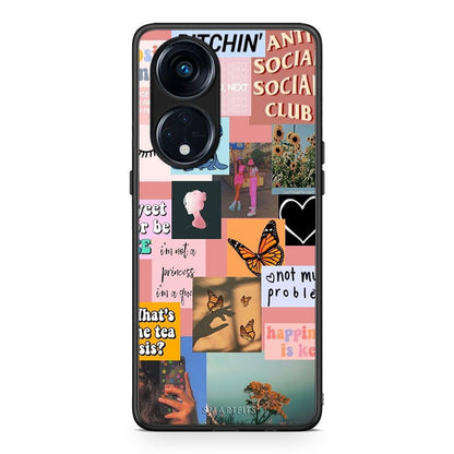 Θήκη Oppo Reno8T 5G / A1 Pro Collage Bitchin από τη Smartfits με σχέδιο στο πίσω μέρος και μαύρο περίβλημα | Oppo Reno8T 5G / A1 Pro Collage Bitchin Case with Colorful Back and Black Bezels