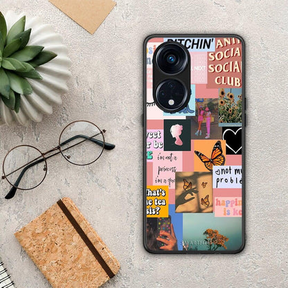 Θήκη Oppo Reno8T 5G / A1 Pro Collage Bitchin από τη Smartfits με σχέδιο στο πίσω μέρος και μαύρο περίβλημα | Oppo Reno8T 5G / A1 Pro Collage Bitchin Case with Colorful Back and Black Bezels