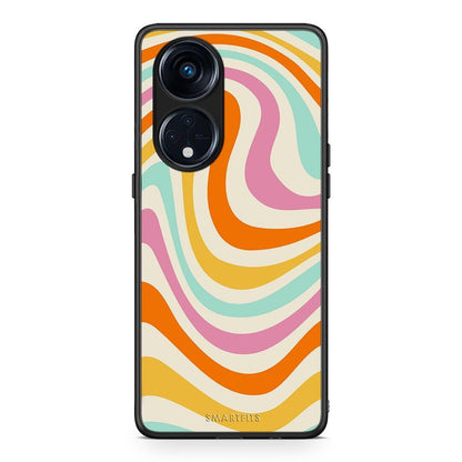 Θήκη Oppo Reno8T 5G / A1 Pro Colourful Waves από τη Smartfits με σχέδιο στο πίσω μέρος και μαύρο περίβλημα | Oppo Reno8T 5G / A1 Pro Colourful Waves Case with Colorful Back and Black Bezels