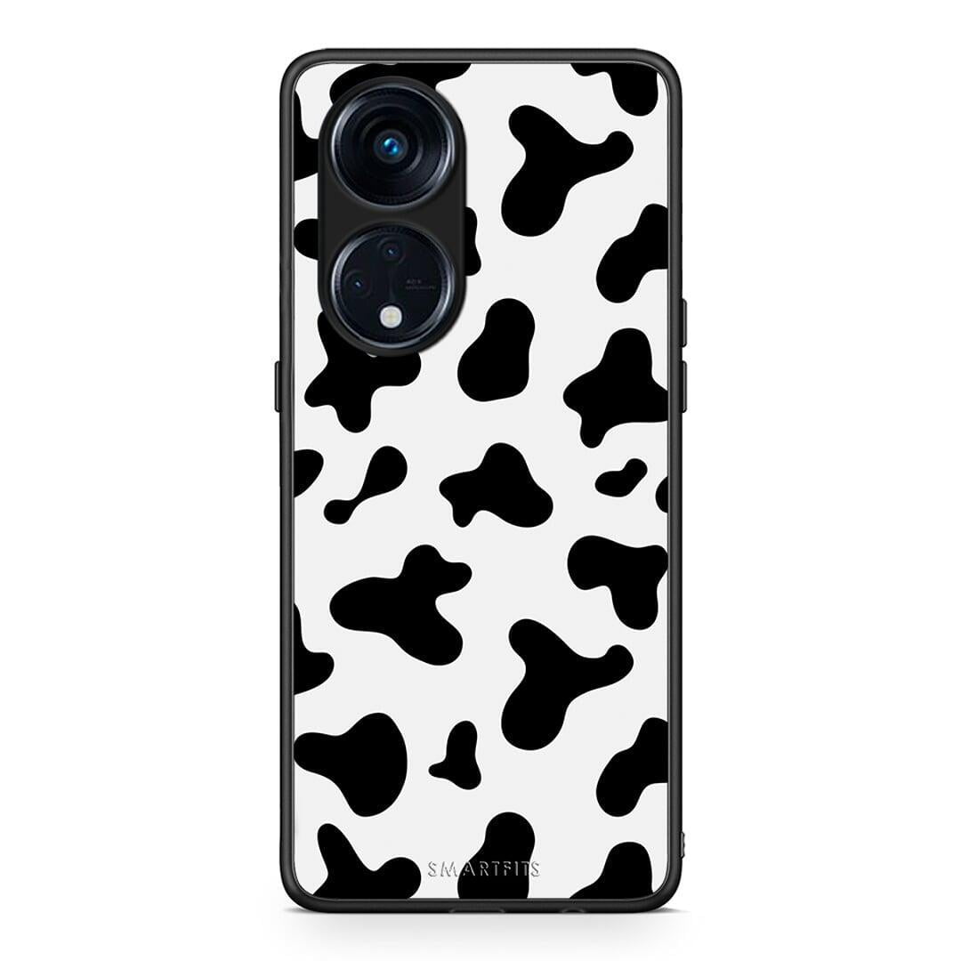 Θήκη Oppo Reno8T 5G / A1 Pro Cow Print από τη Smartfits με σχέδιο στο πίσω μέρος και μαύρο περίβλημα | Oppo Reno8T 5G / A1 Pro Cow Print Case with Colorful Back and Black Bezels